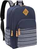 Leaper Geometric Backpack for School Laptop Backpack for Men Women Water-resistant Bookbags Travel Backpack Girls Dark Blue