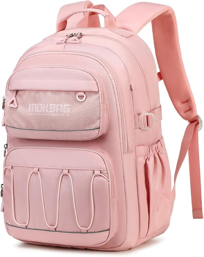 Cusangel Teen Girls Backpack for School,18in Student Laptop Pink Backpack For College,Travel Large Capacity Bookbag,Waterproof Daypack