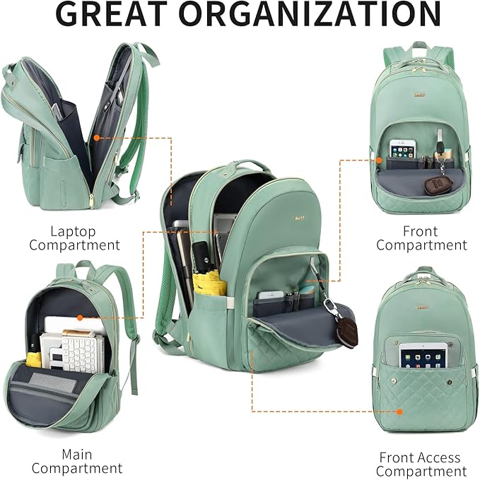 17,3" Laptop Backpack for Women,Work Backpack for Women Professional for Travel Business,Backpack Purse for Girls in School College