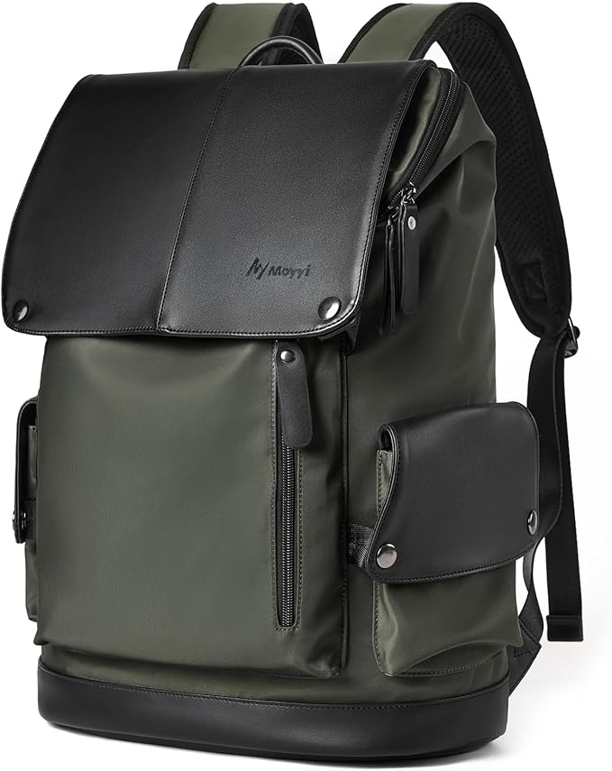 Vintage Travel Backpack For Men Fit 15.6 inch Laptop Waterproof Large Work College Smooth Zipper Backpack