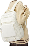 Cute Backpack for College Students Waterproof School Bag High School Backpacks for Teens Girls Boys Laptop Bookbag Casual Daypacks Backpacks for Women Men（Beige）