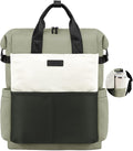 LOVEVOOK Laptop Backpack for Women, 15.6 Inch Work Travel Backpack Purse for School College Bookbag for Teen Girls Cute Computer Bag for Teacher Nurse Business, Green-Beige