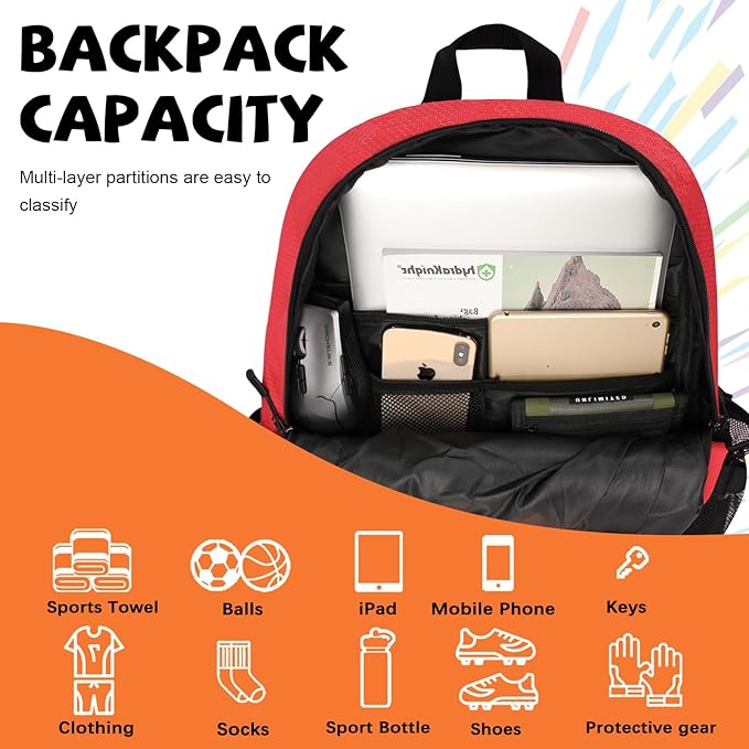 Goloni Basketball Bag,Large Sports Bag with with Separate Ball & Shoe Compartments,Gym Bag for Basketball,Soccer,Volleyball