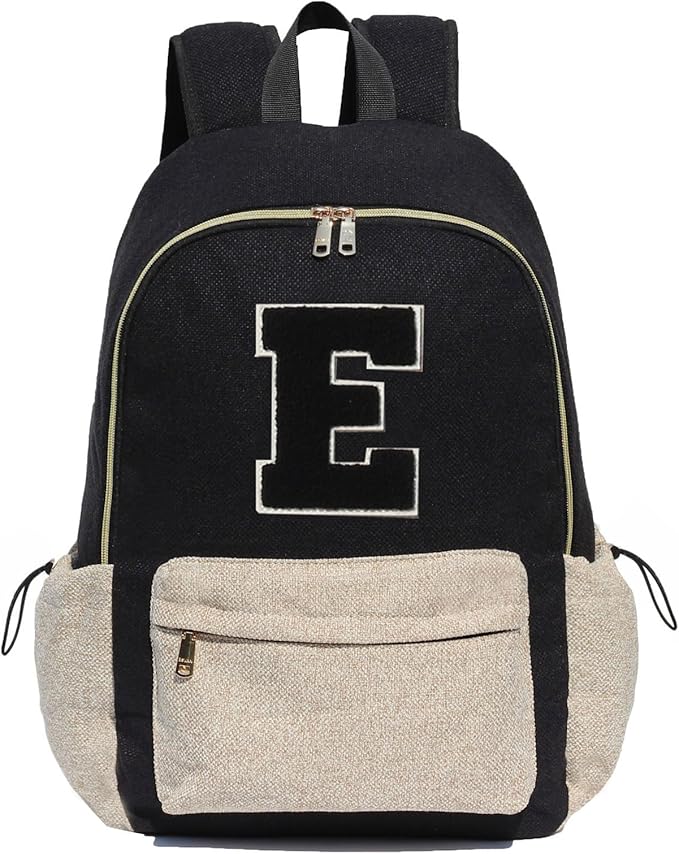 ESVAN Personalized Gifts Backpack Canvas Linen Nylon 17 inch Laptop Bag for Women Casual College