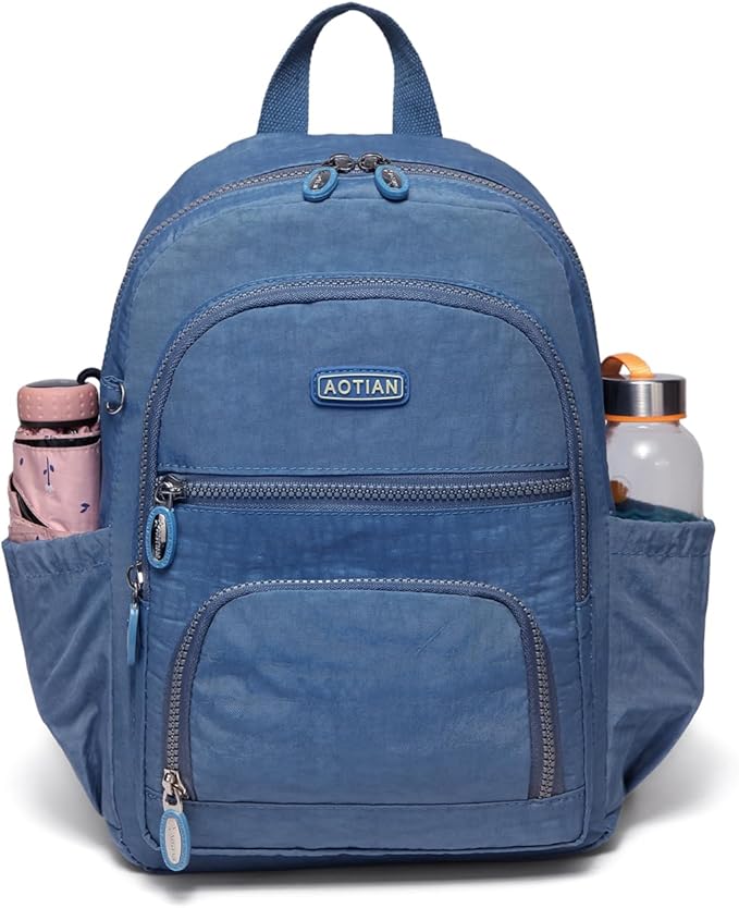 AOTIAN Small Size Backpack, Durable Lightweight Daypack for Women Girls & Boys Hiking Travel Sports, Light Blue