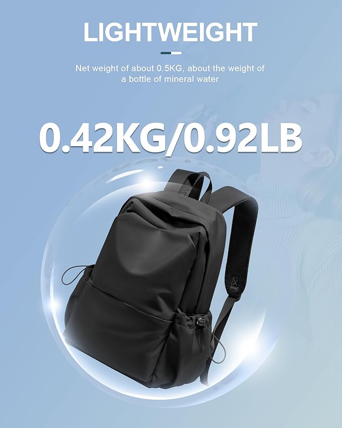 Black Backpack For Women Men School Backpacks Aesthetic Lightweight College Backpack for Boys Girls Book Bag Casual Daypack Laptop Gym Backpacks