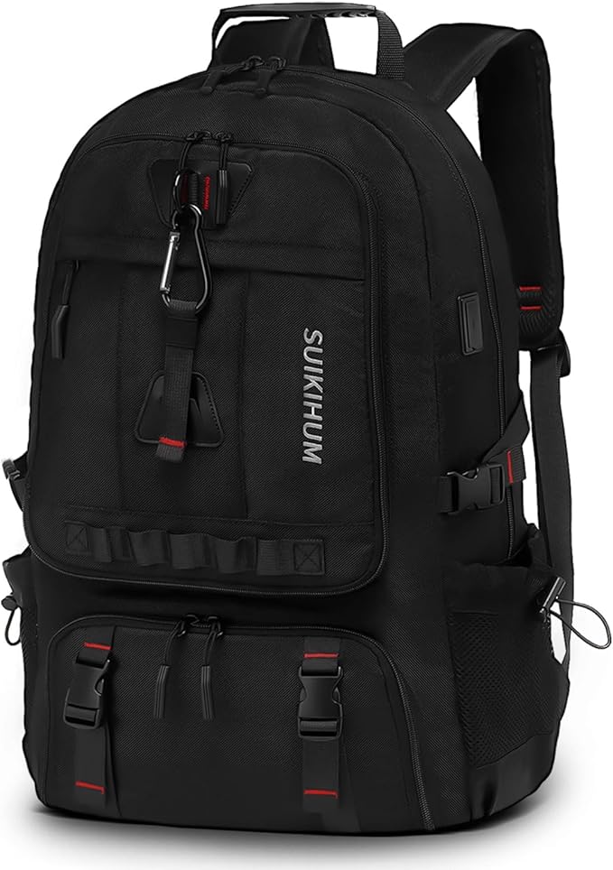 Travel Backpack for Men, 45L Expandable TSA Approved Laptop Backpack Fits 18.4 Inch, Water-Repellent W/Shoe Compartment & Wet Pocket Anti-theft Pocket, Black