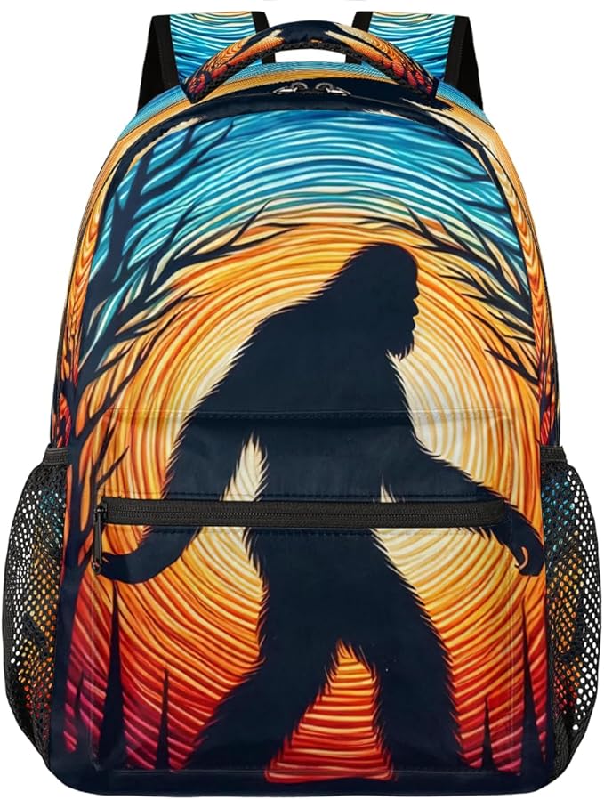 Pardick Galaxy Bigfoot Backpack for Kids Girls Boys Lightweight School College Students 18in Bookbag Large Capacity Computer Backpacks Laptop Rucksack Travel Gym Hiking Camping Daypack