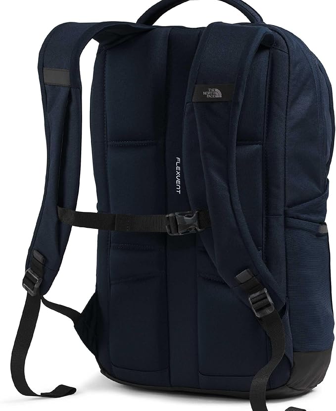 The North Face Lichen Daypack - Everyday Commuter Backpack, Laptop Sleeve, Water Bottle Pockets, Center Front Pouch, Summit Navy/TNF Black, One Size