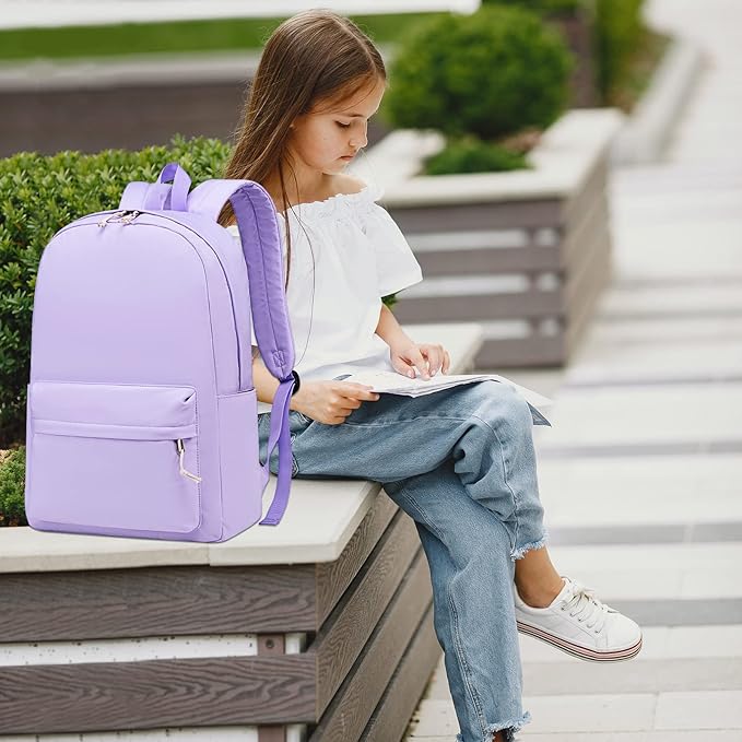 School Backpack for Teen Girls Women Laptop Backpack College Bookbags Middle School Travel Work Commuter Back Pack（Lavender）