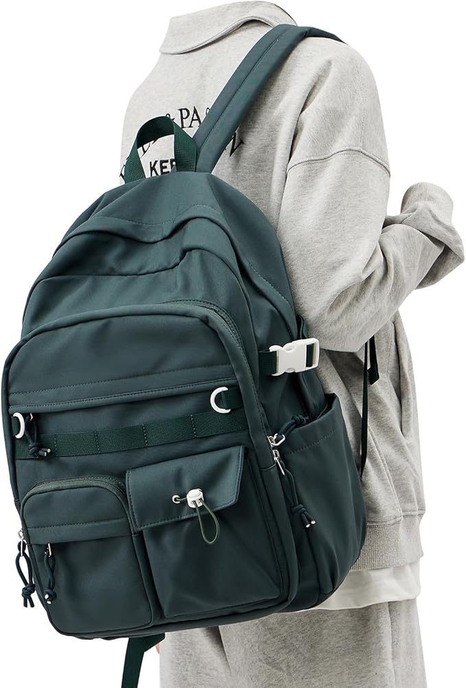 weradar Cute Bookbag For Teen Girs Boys,Middle Students Travel Backpack,Casual Daypackas Backpack For Women Men,Aesthetic School Backpacks With Lots of Pockets(Green)