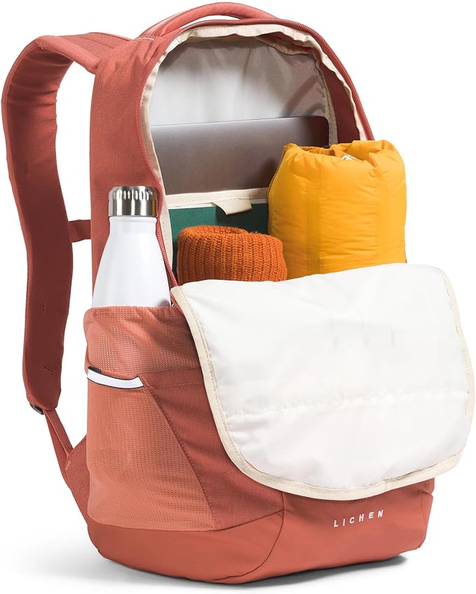 The North Face Lichen Daypack - Everyday Commuter Backpack, Laptop Sleeve, Water Bottle Pockets, Center Front Pouch, Mars Dust Dark Heather/Mars Dust, One Size