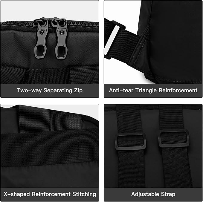Women’s Backpack Purse Medium Size with Trolley Sleeve, Adjustable Strap/Top Handle, Water Resistant Travel Daypack, Black