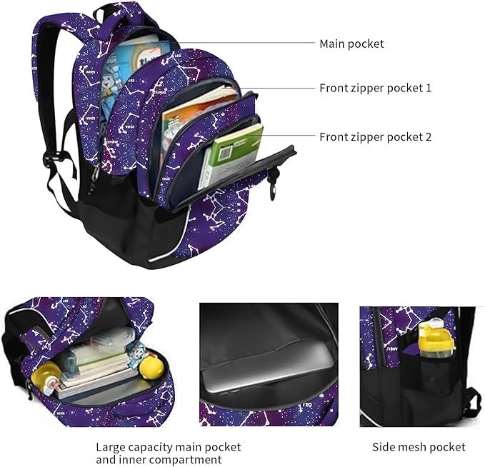 rickyh style School Backpack Travel Bag for Men & Women Lightweight College Back Pack with Laptop Compartmen (23XINGZUO)
