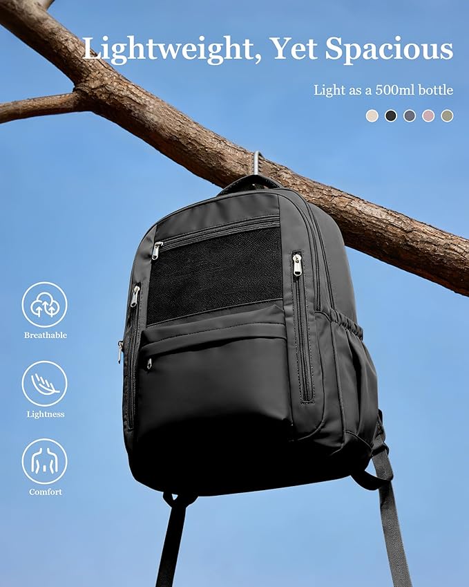 Cute High School Backpack for Women Men, Large Capacity Middle School Bag, Lightweight Bookbag for Teens Boys Girls, Waterproof College Backpack with lots of Pockets, Black