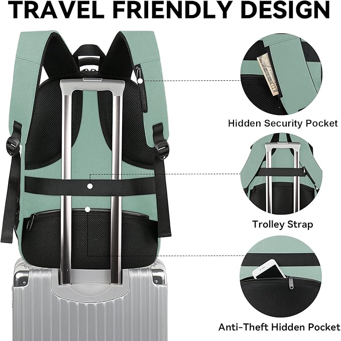 MATEIN Laptop Backpack for Women, Expandable 15.6 inch, Anti Theft Travel School Backpack, Water Resistant College Bookbag for Computer Bag Gifts for Men Women, Cyan