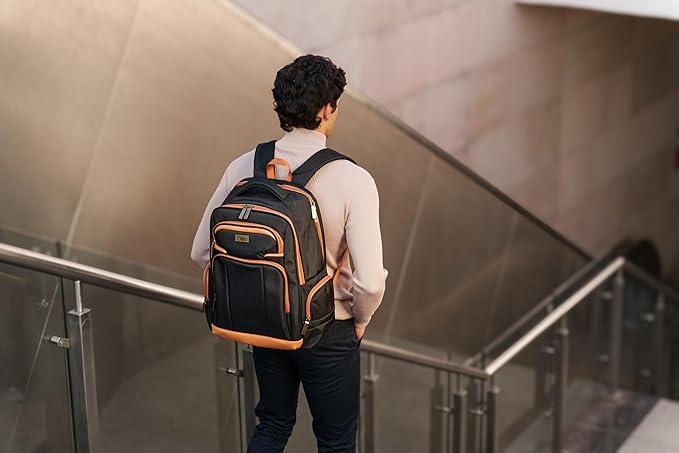 Dockers Harbor Durable Polyester Classic Laptop Travel Backpack, Black