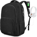 LOVEVOOK School Backpack for Women Men Black Backpack with 17.3" Laptop Compartment Lightweight Bookbag for College Work High School