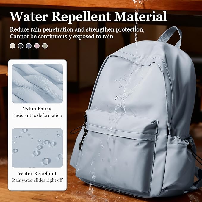 Simple School Backpack For Girls Boys,Waterproof Bookbag For Women Men,College Student School Bag,Lightweight Travel Rucksack Casual Daypack,Laptop Backpacks(Blue)