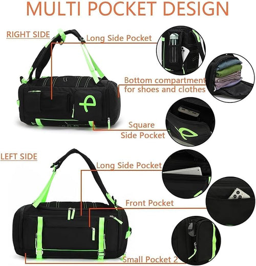 BE SMART 2 in 1 Convertible Gym Duffel Bags with Shoes Compartment - 40L Waterproof Extra Large Workout Backpack for Gym Men, Heavy Duty Sports Duffle Backpacks for Travel, Hiking, Camping, Carry On