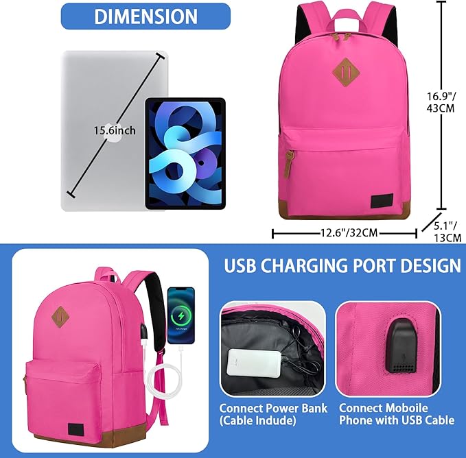 Goloni Backpack for Men Women, Anti-Theft Travel Laptop Backpack, Water Resistant 17.3 Inch USB Charging Backpack, Large Capacity Work Commute Bag