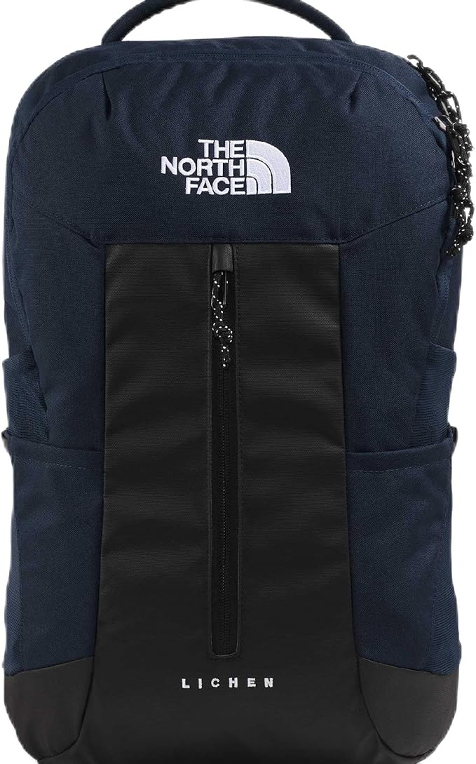 The North Face Lichen Daypack - Everyday Commuter Backpack, Laptop Sleeve, Water Bottle Pockets, Center Front Pouch, Summit Navy/TNF Black, One Size