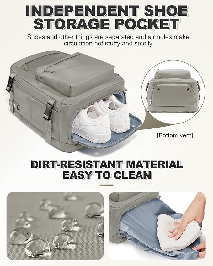 VGCUB Vacuum Backpack Travel with Electric Pump Vacpack System Storage Compression Laptop Work Business Waterproof College Weekender Bags Casual Daypack Backpacks for Women Men Brown