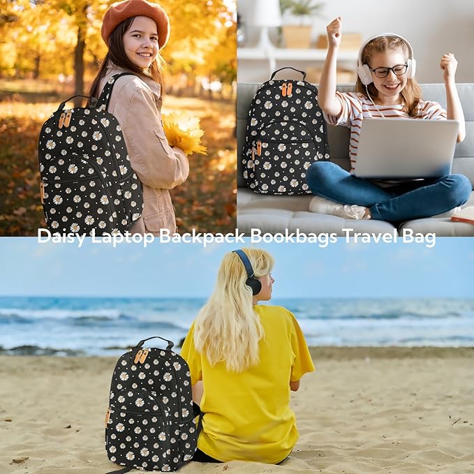 Leaper Large School Backpack for Girl: Large 15.6 Inch Computer Backpack, Spacious Travel Backpack with Multiple Compartments, Lightweight Durable Backpack for Students and Commuters