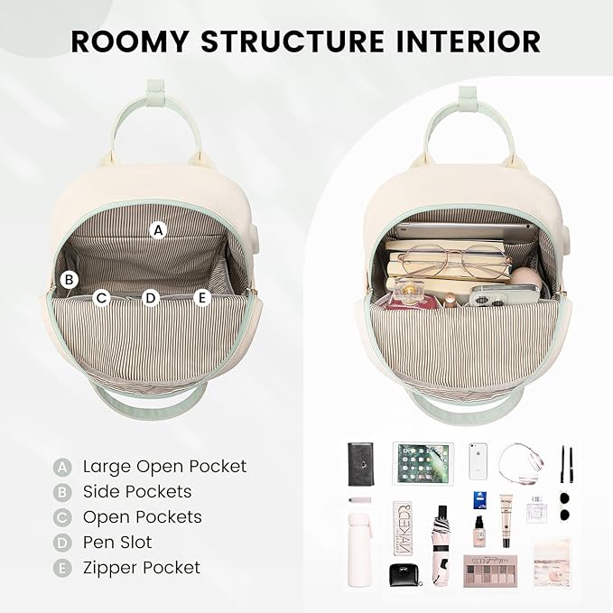 LOVEVOOK Mini Backpack for Women Stylish Waterproof Backpack Purse with USB Port, Cute Daypack for College Travel Party