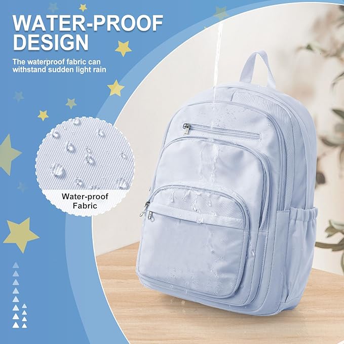 weradar School Backpack For Women Men, Lightweight Casual Daypack College Backpacks, Aesthetic Students Bookbag, Backpack With Lots Of Pockets,Cute High School Bag For Boys Girls(Blue)