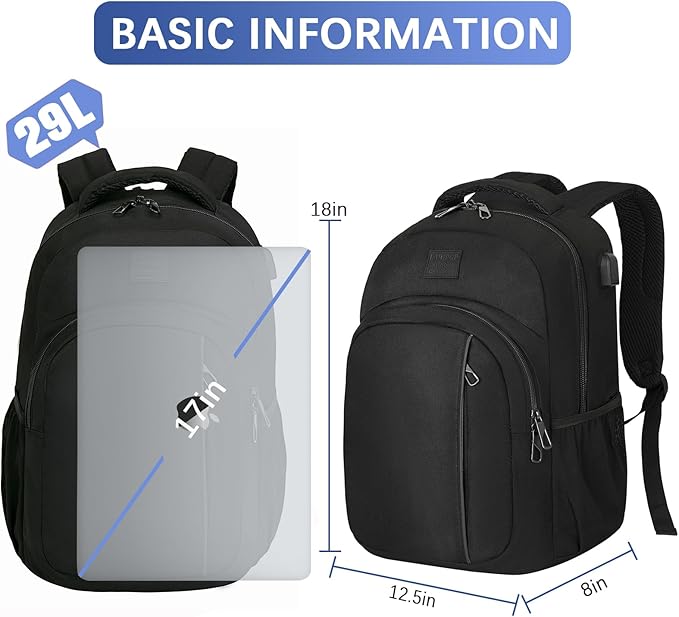 LARIPOP Travel Laptop Backpack,15.6 Inch Business Laptop backpack for Men Women with USB Charging Port,Water-Resistant Laptopack Weekender Daypack for Work College Computer | Water-Resistant