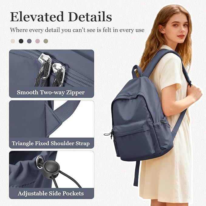 Middle School Backpack For Men Women Simple Backpack For College Students Aesthetic High School Bag Waterproof Bookbag For Teens Girls Boys（Blue Purple）