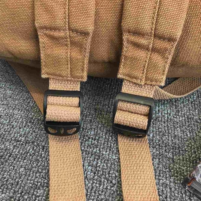 Light Brown Canvas Backpack for Women & Men Retro Aesthetic Rucksack Basic Backpack for High School/College Students Travel Laptop Bag