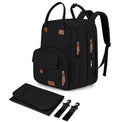 Extra Large Diaper Bag Backpack for Two Kids Twins - Expandable Baby Bag (26-36L), Dual Big Compartments - Includes Changing Pad & Stroller Straps, Unisex Black