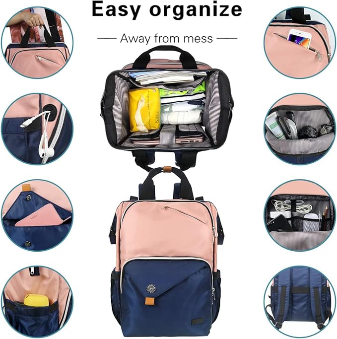 Hap Tim Laptop Backpack, Travel Backpack for Women, Pink Work Backpack (7651-BP)