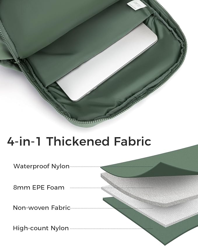 FODOKO Backpack for Work, Casual Backpack for Women Men Daypack Backpack for Travel College Bookbag Separate Compartment for 15.6 Inch Notebook JasperGreen