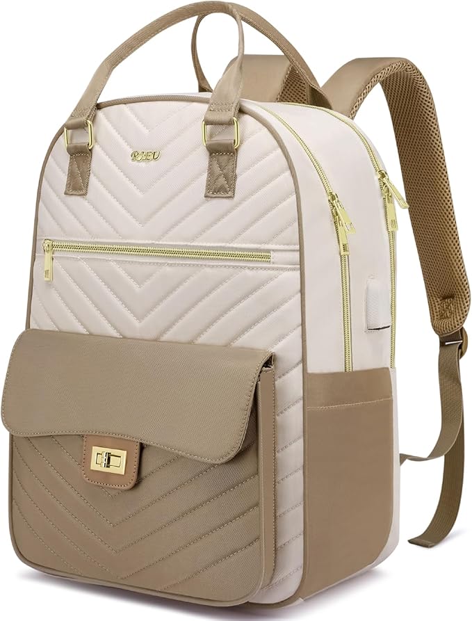Girls Backpack,Travel Laptop Back Pack,Aesthetic School Bag for Women,Large Bookbag for College Student,Mochila Escolar para Niñas,Khaki Beige