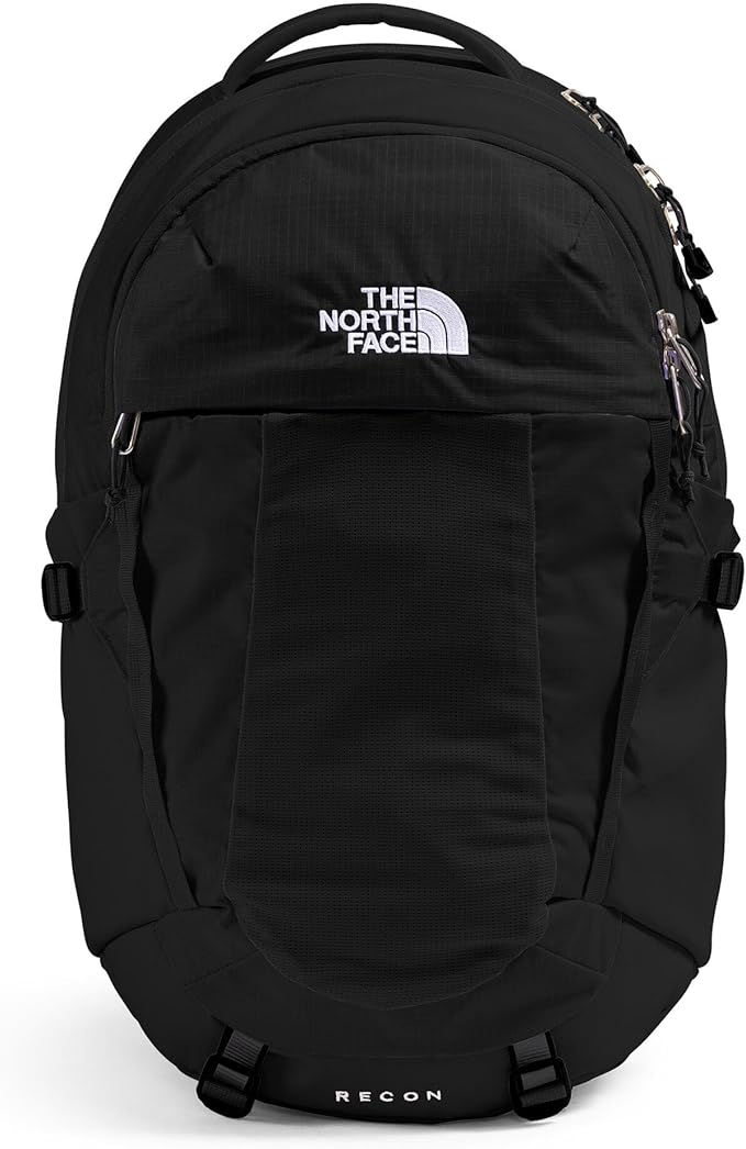 The North Face Women's Recon Everyday Laptop Backpack - Commuter Travel Bag, 18" Laptop Sleeve, Water-Repellent, TNF Black/TNF Black-NPF, One Size