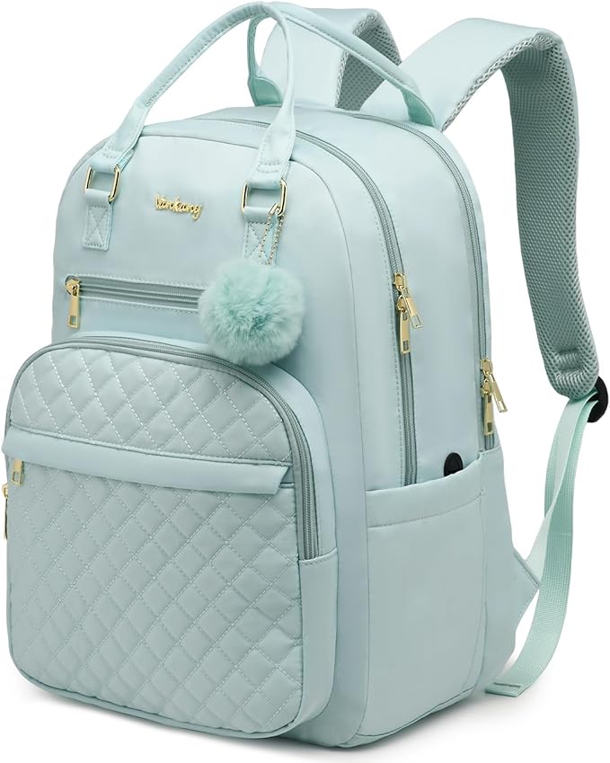 Teen Girls School Backpack, Laptop Backpack for Women Middle High School Students, Personal Item Travel Backpack Work Bag, Green