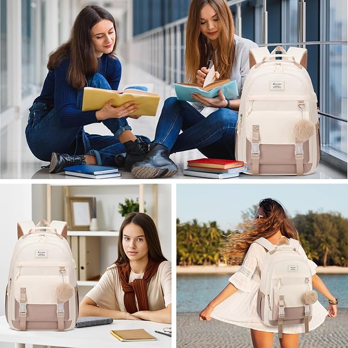 School Backpack for Teen Girls, 15.6 Inch College Backpack Elementary Middle High School Bag Large Cute Bookbags, Lightweight Laptop Backpacks Casual Daypack Kids Book Bag for Women Students
