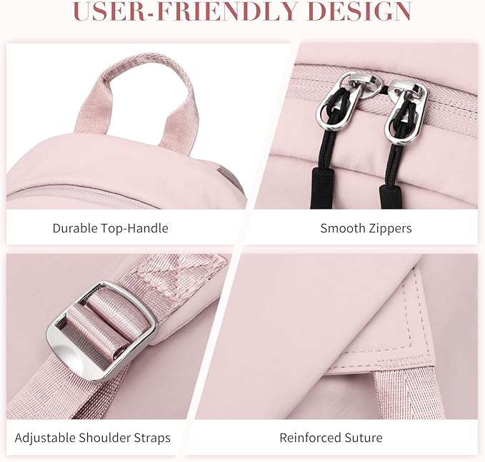 Mini Backpack for Women Fashion Small Backpack Purse Lightweight Daypack for Work Travel Daily,Pink
