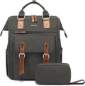 LOVEVOOK Laptop Backpack for Women Work Travel Commuter Backpack Business Computer Bag Doctor Nurse Bags College Backpack Purse, 15.6 Inch, Dark Grey-brown