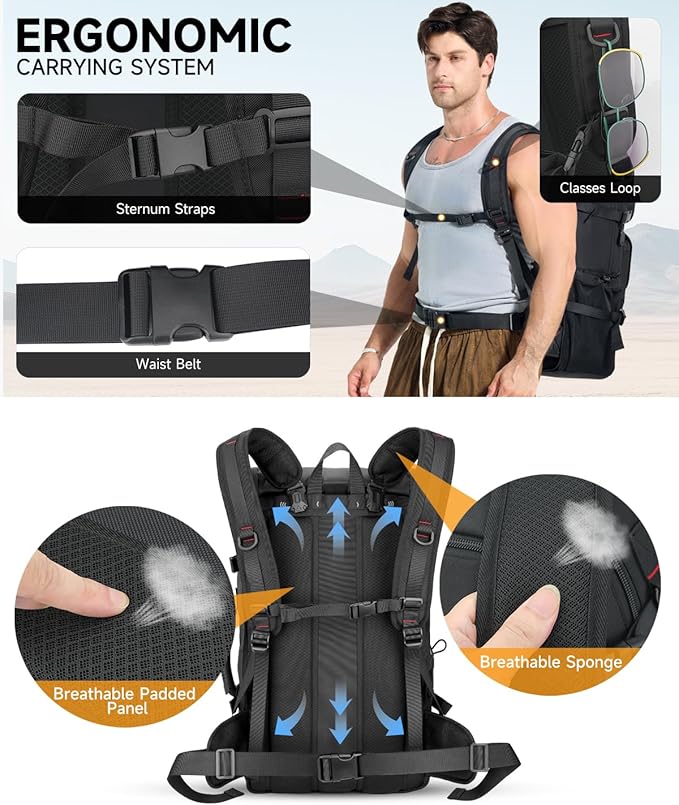 Travel backpack for men,60L Extra Large Carry on Backpack Durable Convertible Duffle Bag with Shoe Compartment Fit for 17 Inch Laptop for travel, camping,Weekender Hiking