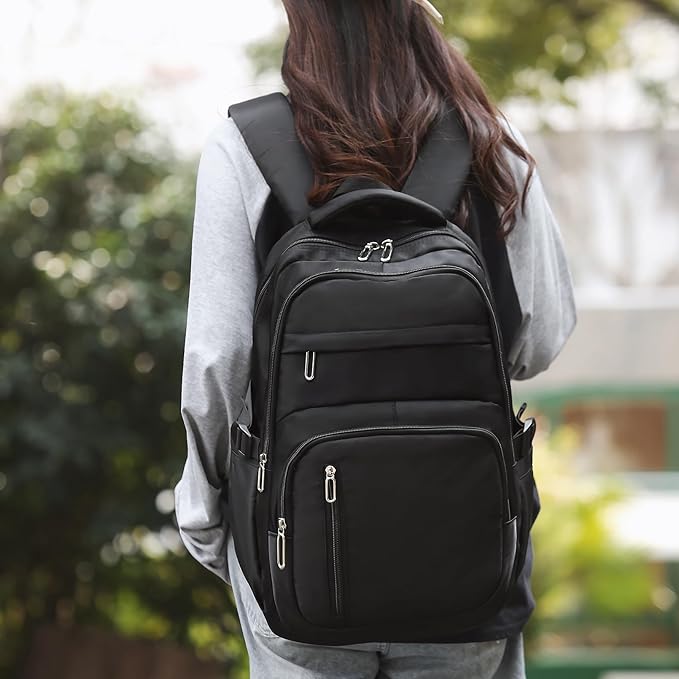 Cute School Backpack for Women Men Casual Travel Laptop Backpack Aesthetic Lightweight College Bookbags for Kids(Black)