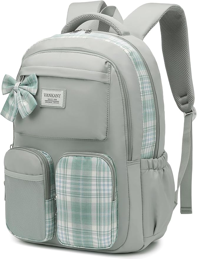 School Backpack for Teen Girls Cute Bookbags Middle High School College Laptop Bags Women Travel Teenage School Bag Daypack, Green