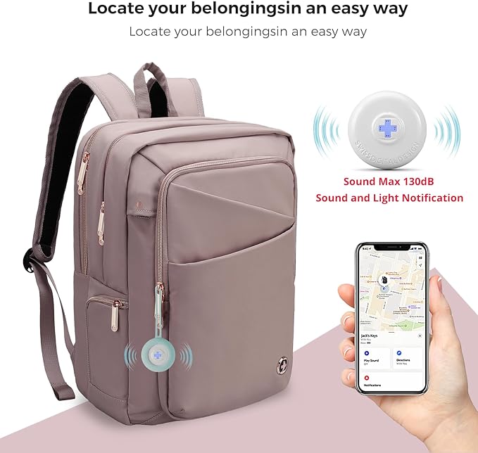 Swissdigital Design Travel Laptop Backpack for Women with Apple Find My，Business Bookbags with USB Charging Port,Cute Computer Backpacks for Work Business,Finder Color Random | SD1006F9507F-82