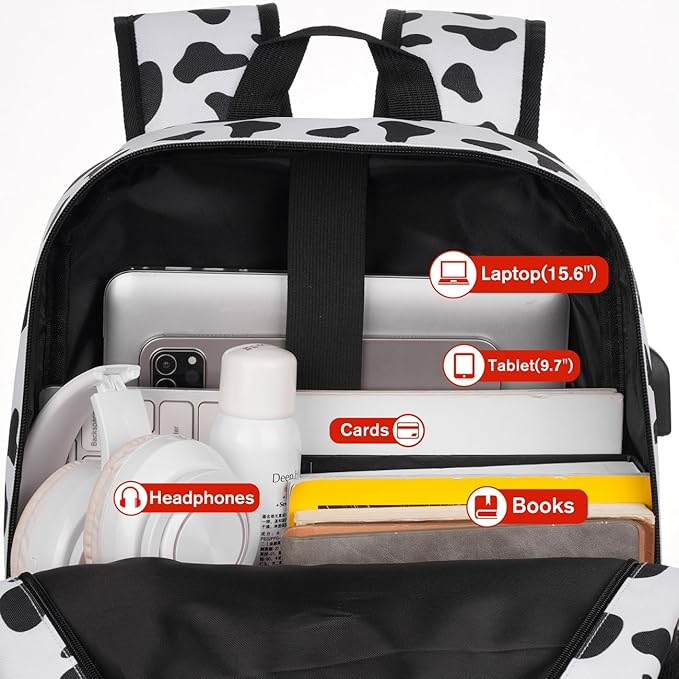 YAMTION Unisex School Backpack,Classic Casual Bookbag Adults and Teens Schoolbag with USB Port for High School College Office Work Travel