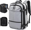 Travel Backpack with Vacuum System,60L Expandable Vacuum Backpack Travel with Built-in Pump,17.3 inch Laptop Backpacks Carry On Backpack with TSA Lock(Grey,Built-in Air Pump)