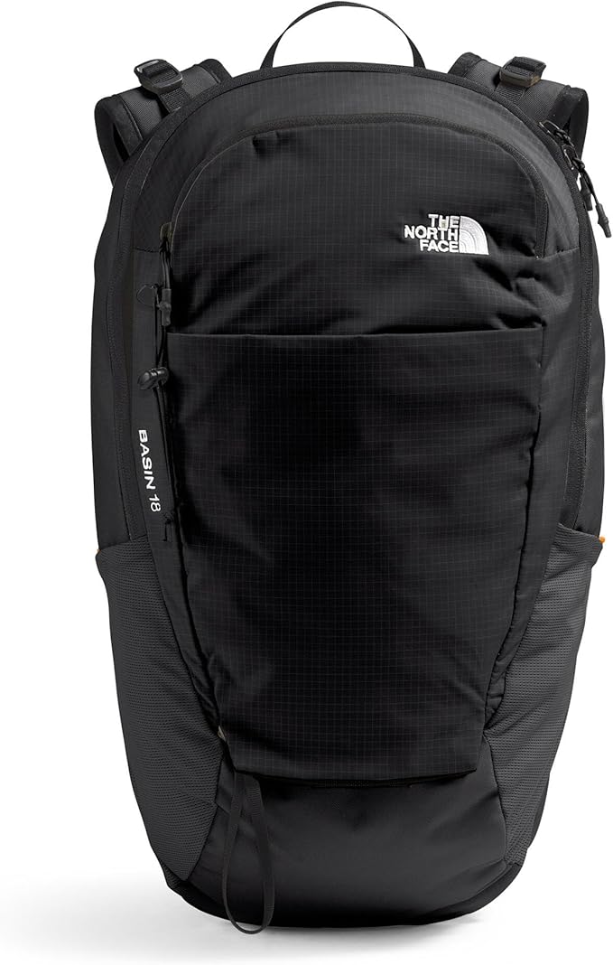 The North Face Basin 18 Liter Technical Daypack with Rain Cover - Unisex Backpack, Sternum Strap, Hiking Pole Attachment, TNF Black/TNF Black-NPF, One Size