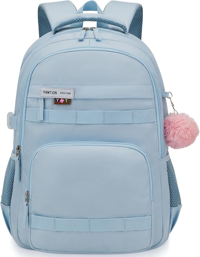School Backpack for Teen Girls,Book Bag with Laptop Compartment,Laptop Backpack Fits 15.6Inch Notebook for Travel,College Back Pack for Girls Middle and High School,Mochilas Escolares para Niñas,Blue